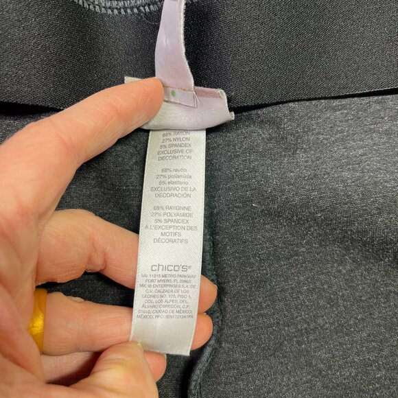 Fabulously Slimming by Chico's 2.5 (14) Short Grey Ponte Pants Elastic Waist - Picture 7 of 7